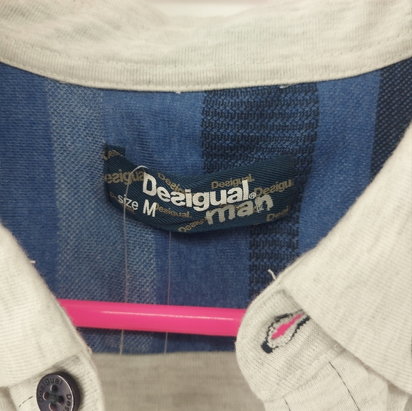 Desigual Men's Blue Button Front Shirt Size Medium - Picture 3 of 10